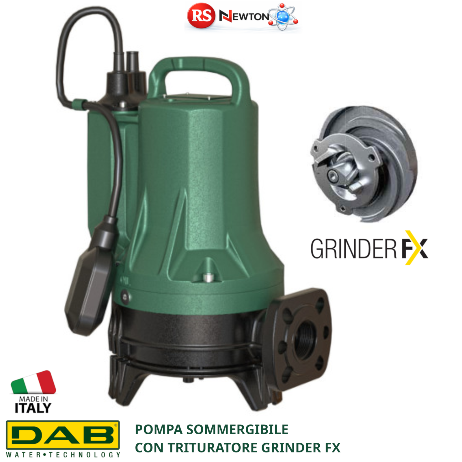 Pompa Sommersa con Trituratore DAB GRINDER FX 2.1 HP Acque Nere Luride Inox D.X