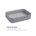 Lavabo Bagno Da Appoggio Rettangolare NYMO Ceramica Moderno Ultra Sottile D.X