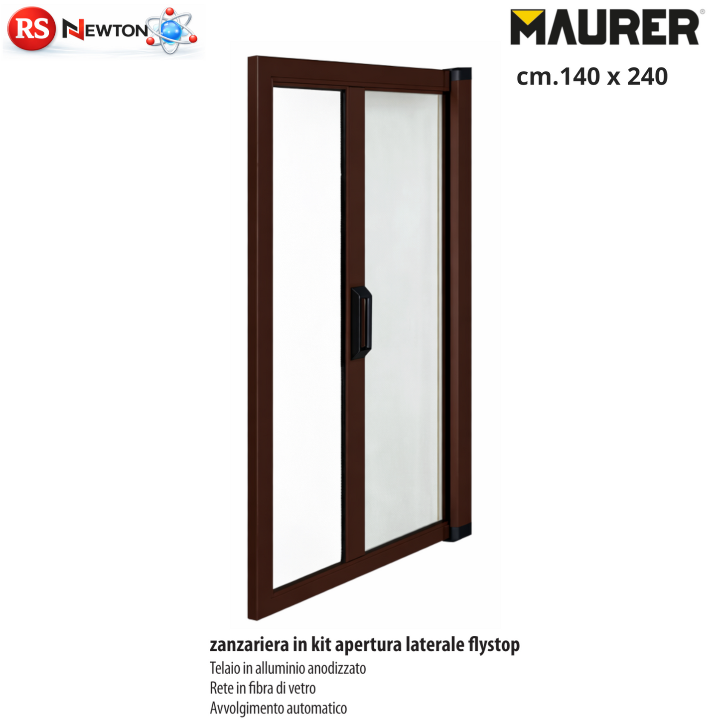 ZANZARIERA A RULLO LATERALE PORTA FINESTRA 140x240 AUTOMATICA MARRONE VBS
