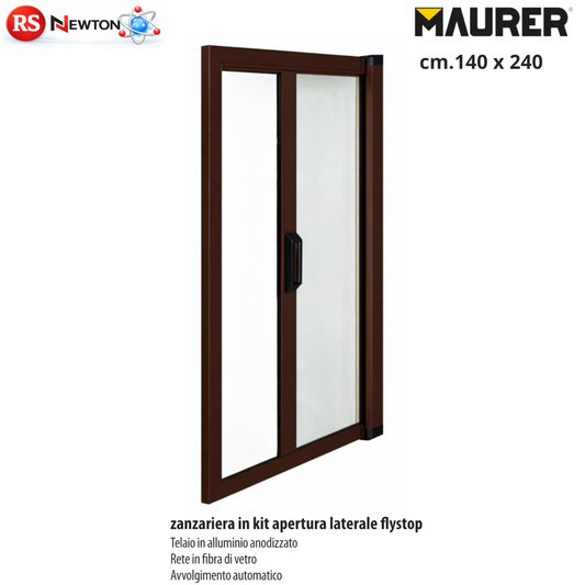 ZANZARIERA A RULLO LATERALE PORTA FINESTRA 140x240 AUTOMATICA MARRONE VBS