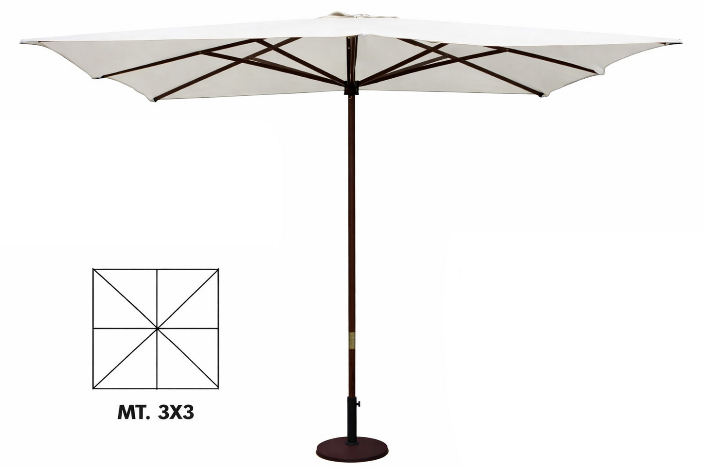 OMBRELLONE DA GIARDINO 2x3 3x3 3x4 M. Palo Ø48mm Top Bianco Super Resistente G.F
