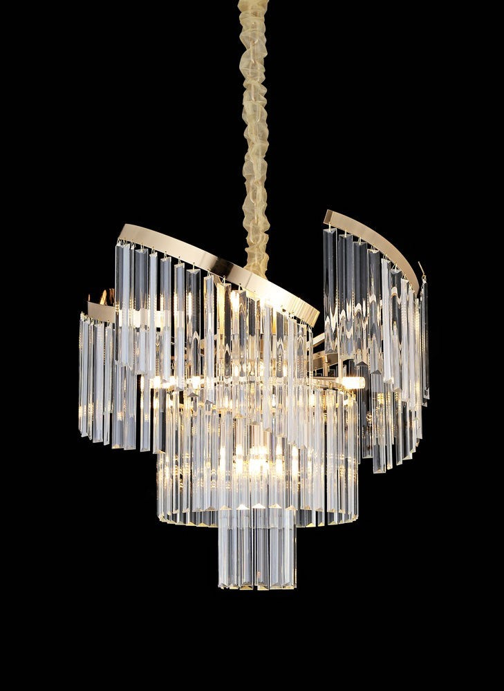Lampadario Cristallo 12xG9 Moderno Elegante Lusso Sospensione Hotel Albergo V.L