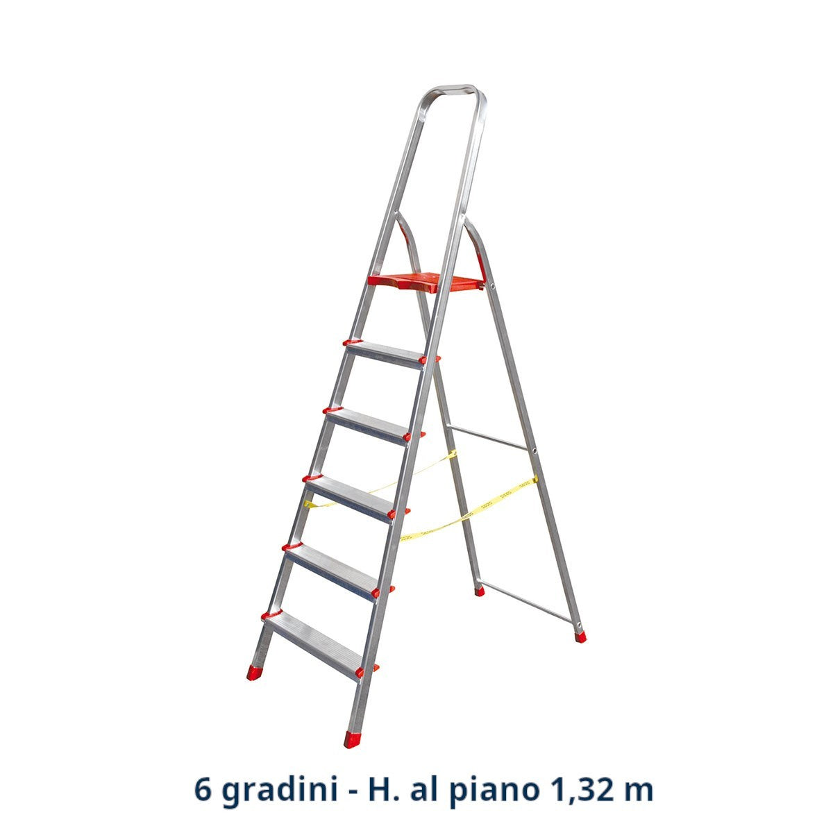 Scala Alluminio GIZA EN131 3 4 5 6 7 Gradini Antiscivolo Domestica 150Kg D.X