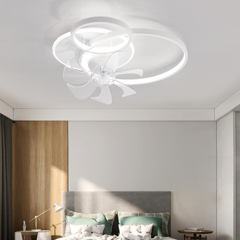 Plafoniera LED Con Ventilatore Rotonda 60W Dimmerabile Telecomando Motore DC V.L