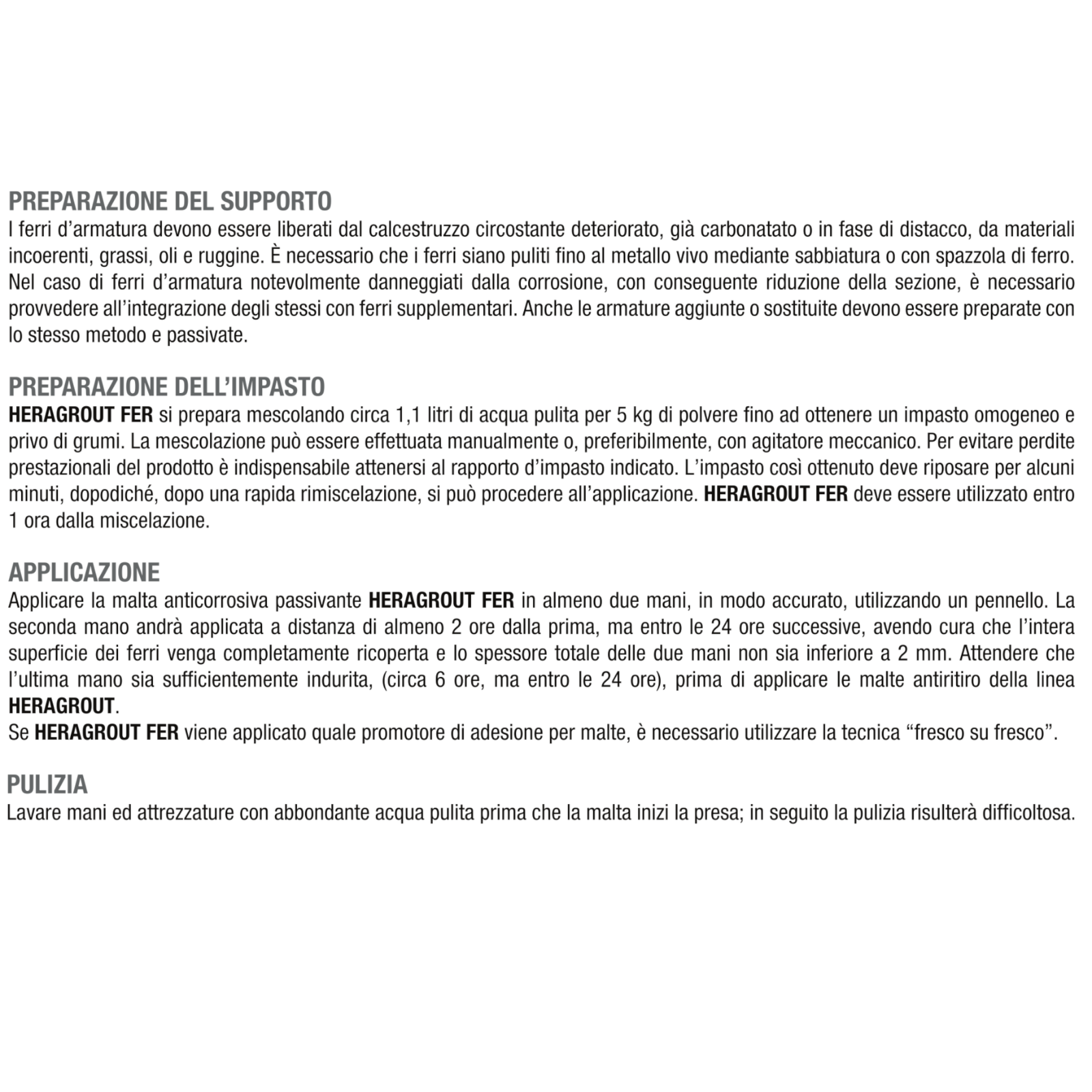 Malta Anticorrosiva Ferri Armatura Ripristino Antiruggine Passivante 5KG HERAKEM