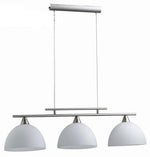 Lampadario Sospeso Vetro Metallo Moderno 3 Luci E27 Salotto Cucina Elegante V.L