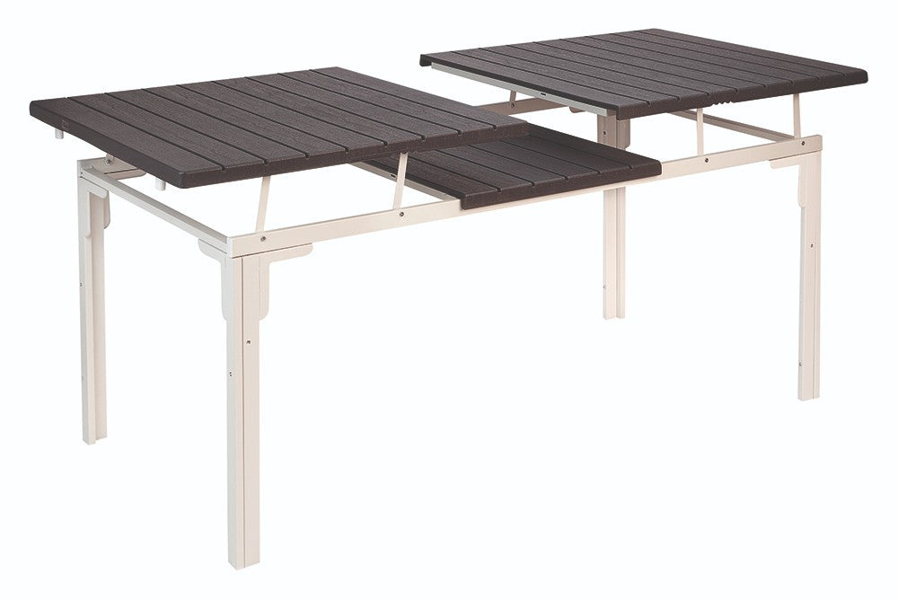 Tavolo Allungabile Acciaio HDPE Effetto Legno Grigio 180-240cm Casa Giardino VBS