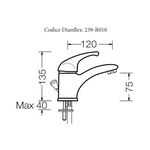 Miscelatore Rubinetto Bagno Lavabo Bidet Vasca Bianco Opaco MARZIA Elegante D.X