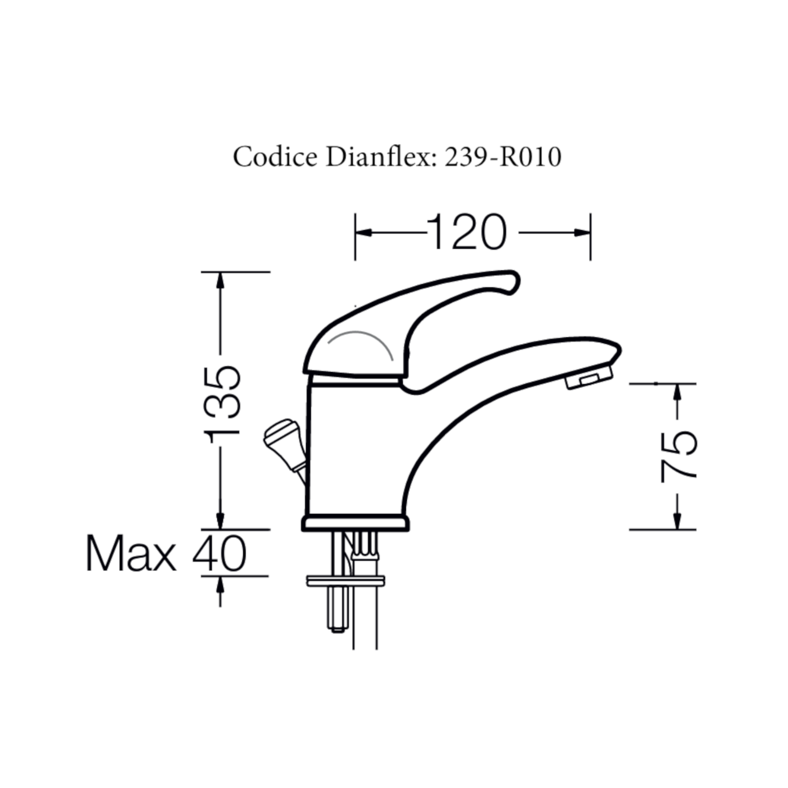Miscelatore Rubinetto Bagno Lavabo Bidet Vasca Bianco Opaco MARZIA Elegante D.X