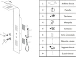Doccia Multifunzione Bianco Lucido Colonna In Alluminio 20xH160 cm D.X