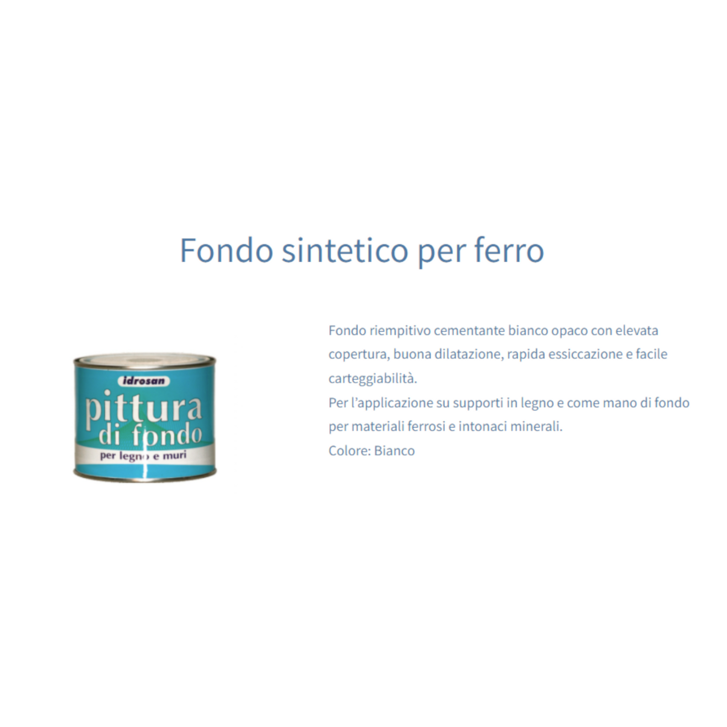 PRIMER Ferro Legno Muro Pittura di Fondo Bianco Carteggiabile Coprente 2.5Lt I.D