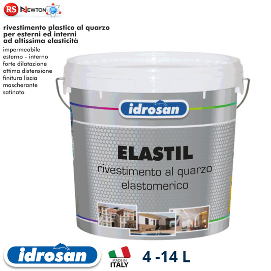 Rivestimento Elastomerico Quarzo Bianco ELASTIL Pittura Anticrepe Facciate I.D