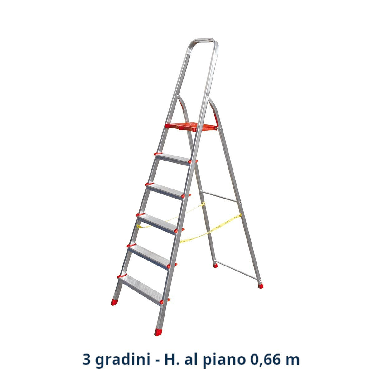 Scala Alluminio GIZA EN131 3 4 5 6 7 Gradini Antiscivolo Domestica 150Kg D.X