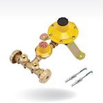 Regolatore Gas GPL 2 Bombole Doppio Stadio OTZ LPZ 4-10 Kg/h Completo Staffa D.X
