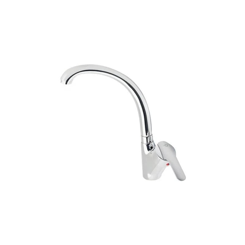 Miscelatore Rubinetto Per Lavello Cucina Cromo Fondo-Corpo Alto Monocomando D.X