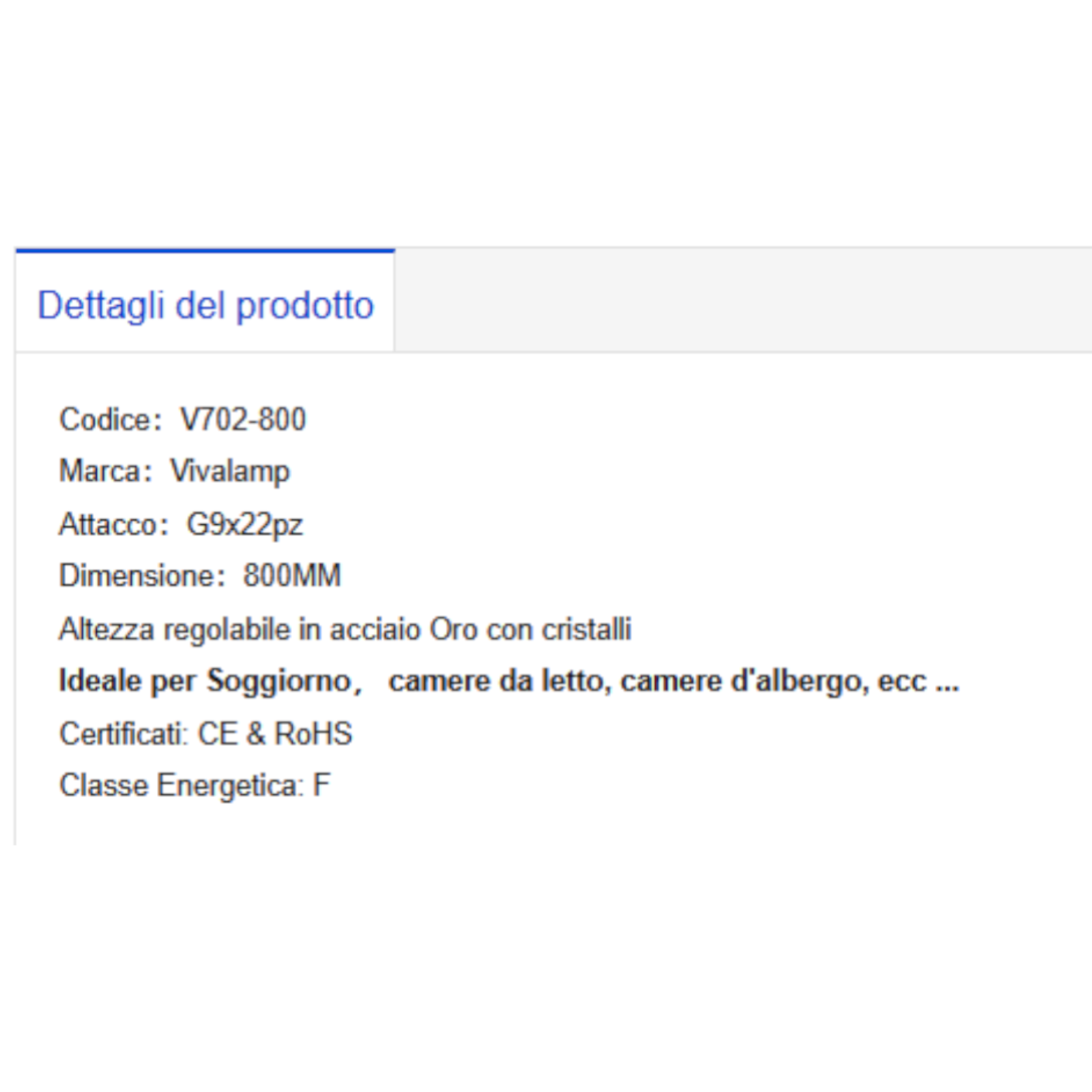 Lampadario Cristallo Oro 22xG9 80cm Lusso Moderno Sospensione Hotel Albergo V.L