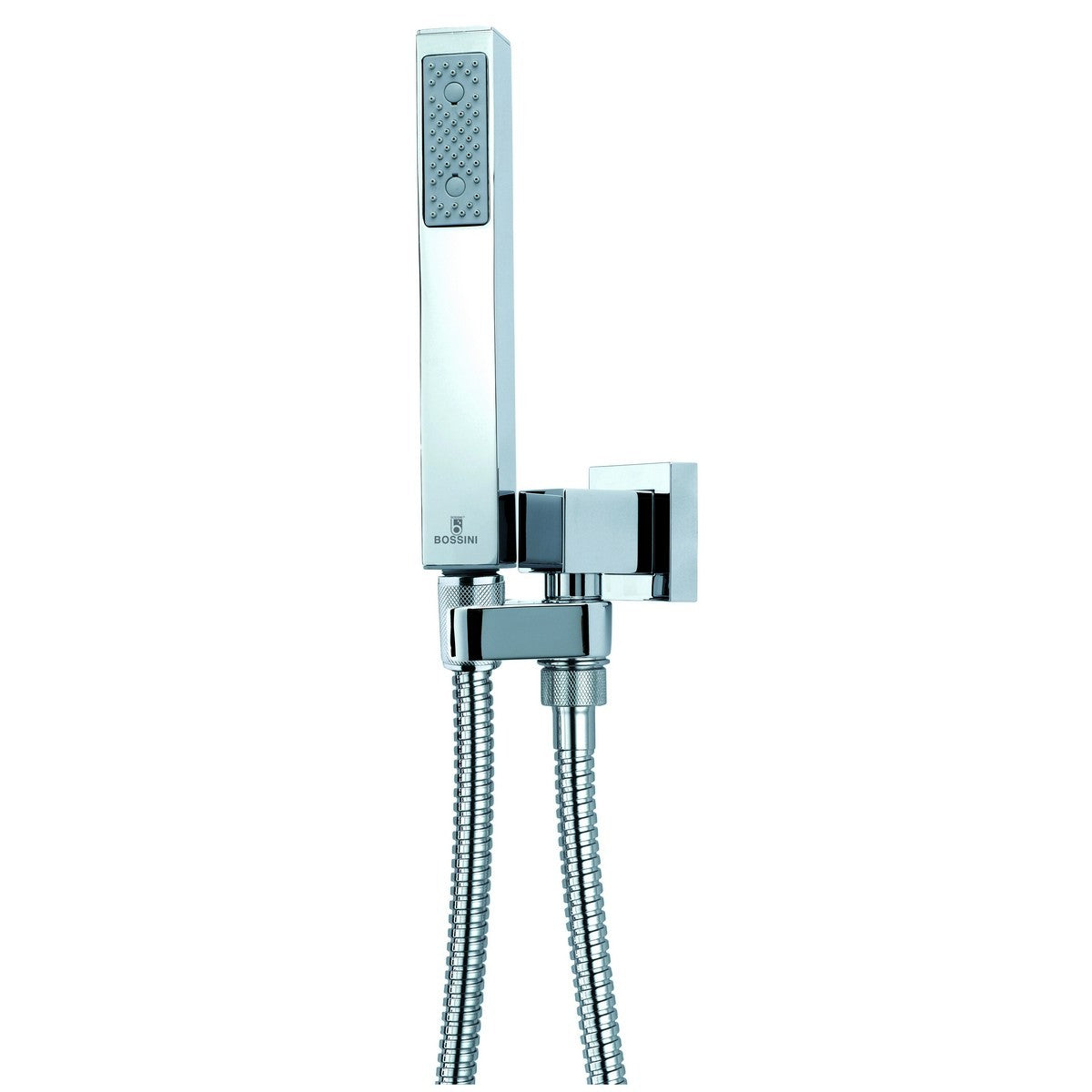 Set Doccia CUBE in Ottone Doccetta + Flessibile 150cm + Supporto Girevole D.X