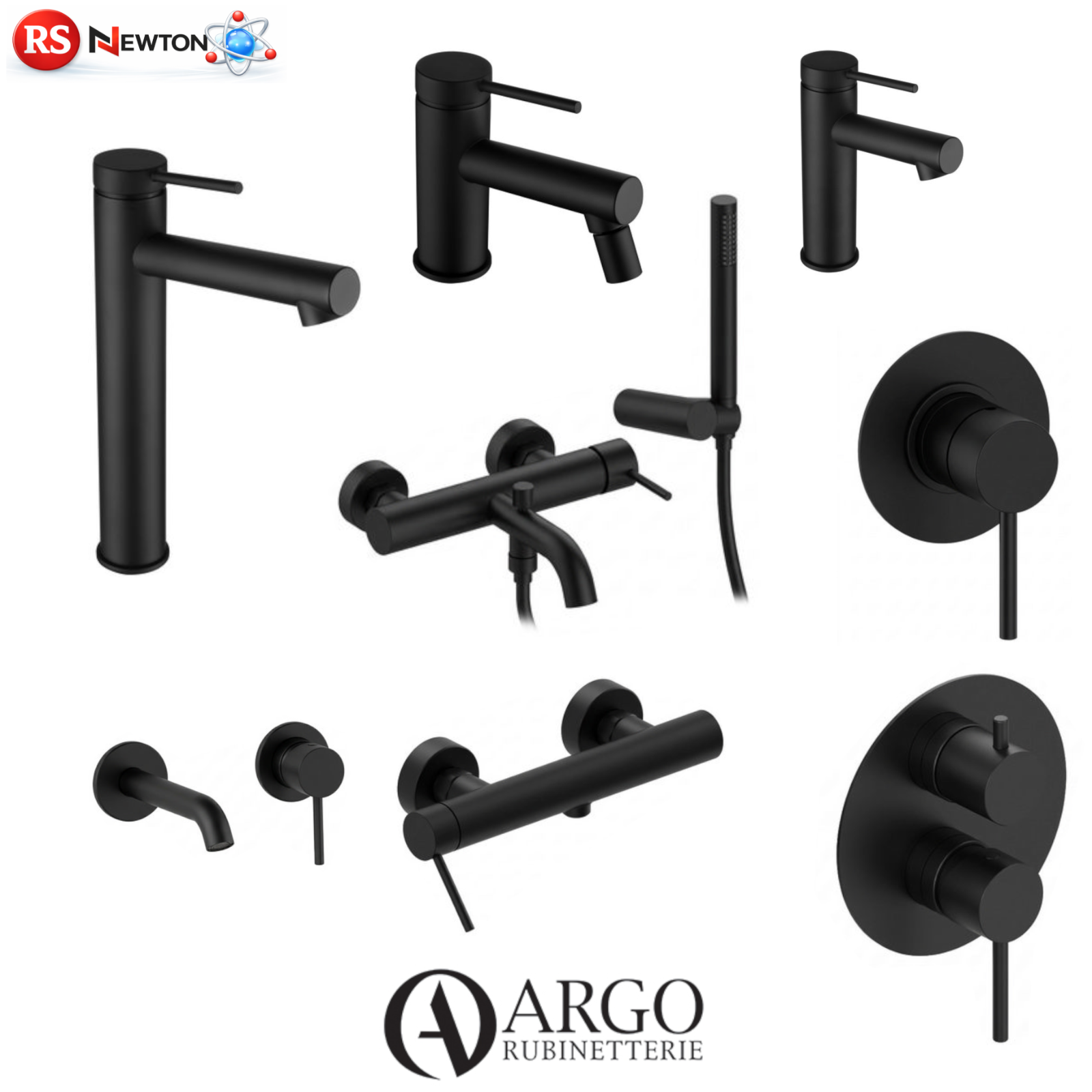 Miscelatore Rubinetto Bagno Lavabo Bidet Vasca NERO OPACO Moderno Elegante D.X