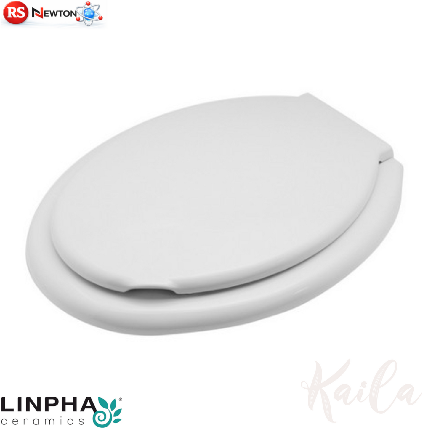 Sedile WC LINPHA Kaila Copriwater Bianco Termoindurente Cerniere Regolabili D.X