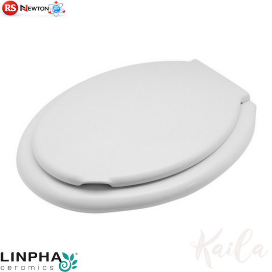 Sedile WC LINPHA Kaila Copriwater Bianco Termoindurente Cerniere Regolabili D.X