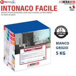 Intonaco Premiscelato Calce Cemento Interno Esterno Pareti Soffitto 5Kg HERAKEM