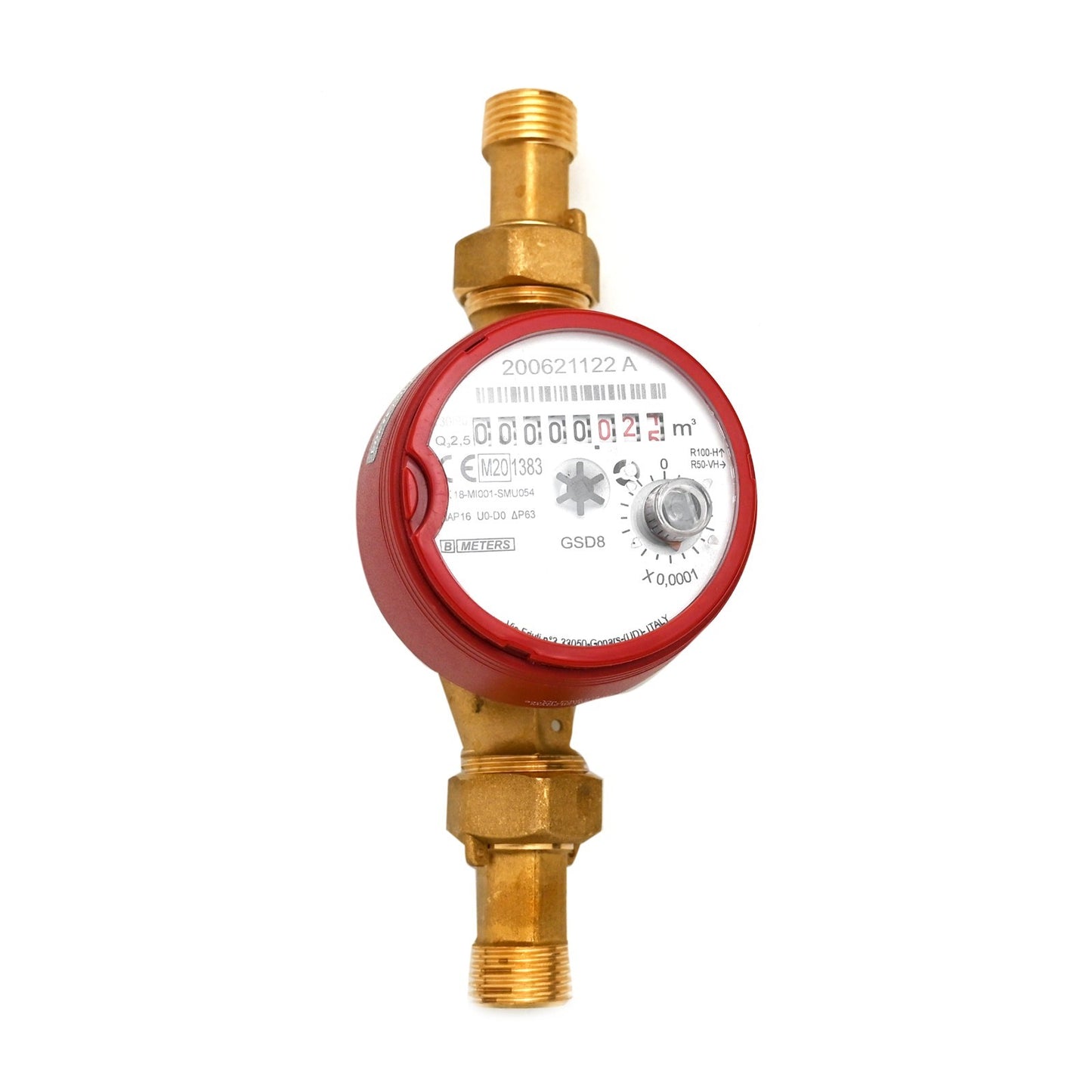 Contatore Acqua Calda 90° Quadrante Asciutto 1/2 3/4 360° Predisposto Moduli D.X