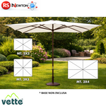 OMBRELLONE DA GIARDINO 2x3 3x3 3x4 Metri Palo In Legno 48mm Top Bianco Patio G.F
