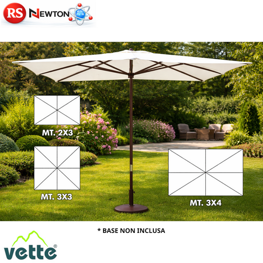 OMBRELLONE DA GIARDINO 2x3 3x3 3x4 Metri Palo In Legno 48mm Top Bianco Patio G.F