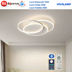 Lampadario LED 70W Moderno Plafoniera a Cerchi Telecomando APP Dimmerabile V.L
