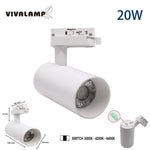 Faretto LED Binario Bianco Monofase 20W 1800lm CCT 3000K 4200K 6400K Negozio V.L