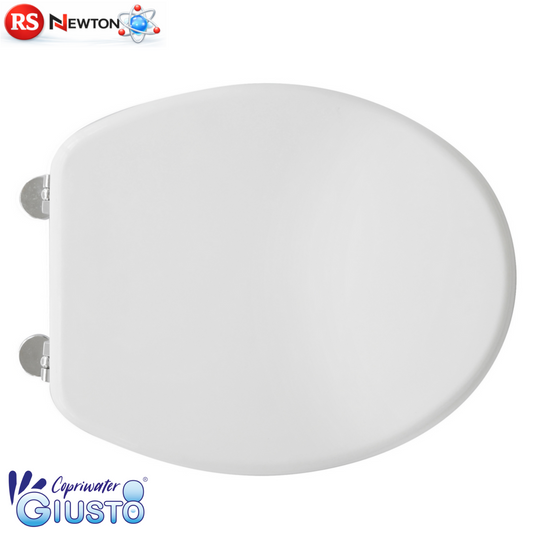 Sedile Wc Legno Colato MDF Copriwater Tavoletta Vaso Universale Bianco Bagno D.X