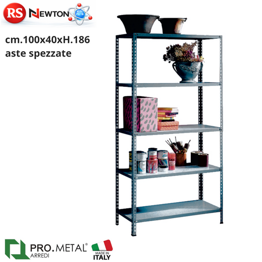 Scaffale Metallico 5 Ripiani 100x40x186 cm Rinforzato PROMETAL Scaffalature VBS