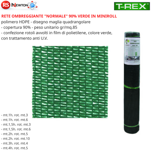 Rete Ombreggiante 90% Telo Frangivista HDPE Verde Oscurante Balcone Recinto G.F