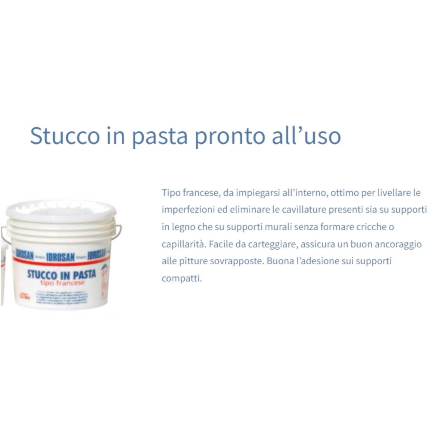 Stucco in Pasta Pronto Uso Tipo FRANCESE Per Interni Legno Muri Riempitivo I.D