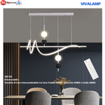 Lampadario LED 90W Dimmerabile Telecomando Moderno Bianco Nero Regolabile V.L