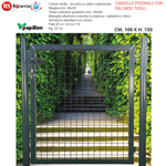 Cancello Zincato Pedonale Verde 100x150cm Con Pali Recinzione Giardino VBS