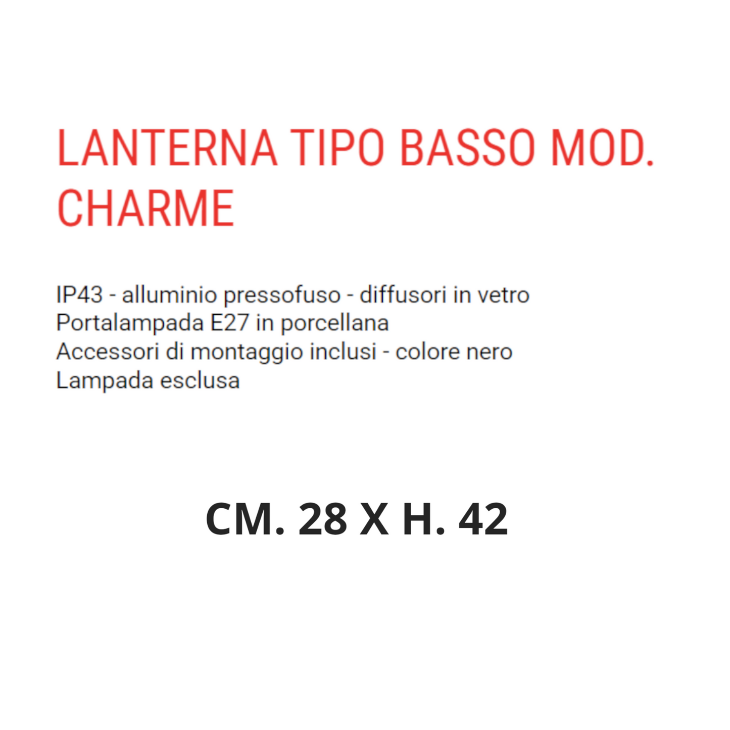 Lanterna Esterno Vintage Retro Lampada E27 in Alluminio Nero Giardino Parete VBS