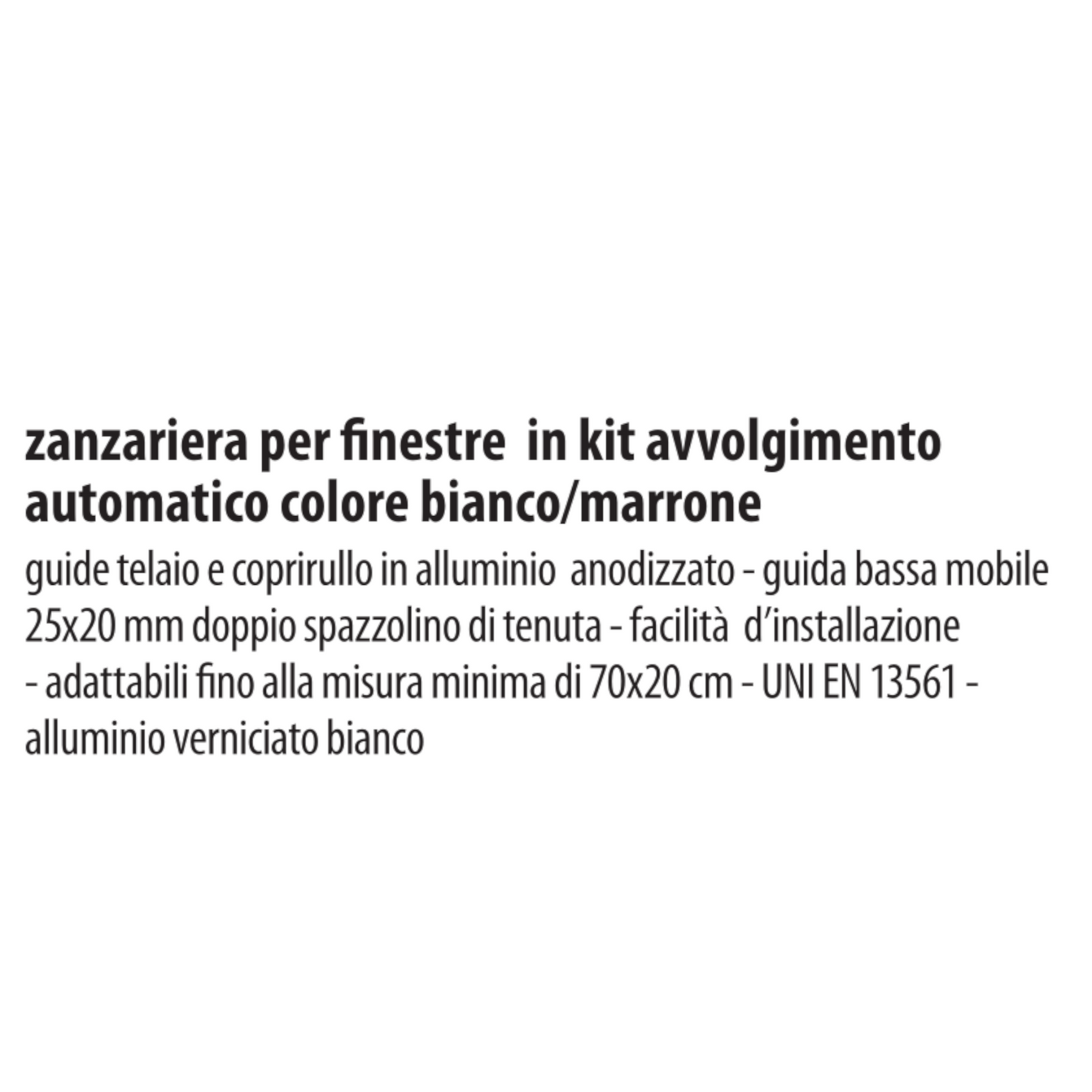 Zanzariera Per Finestra a Serranda Automatico in Alluminio Bianco Marrone VBS