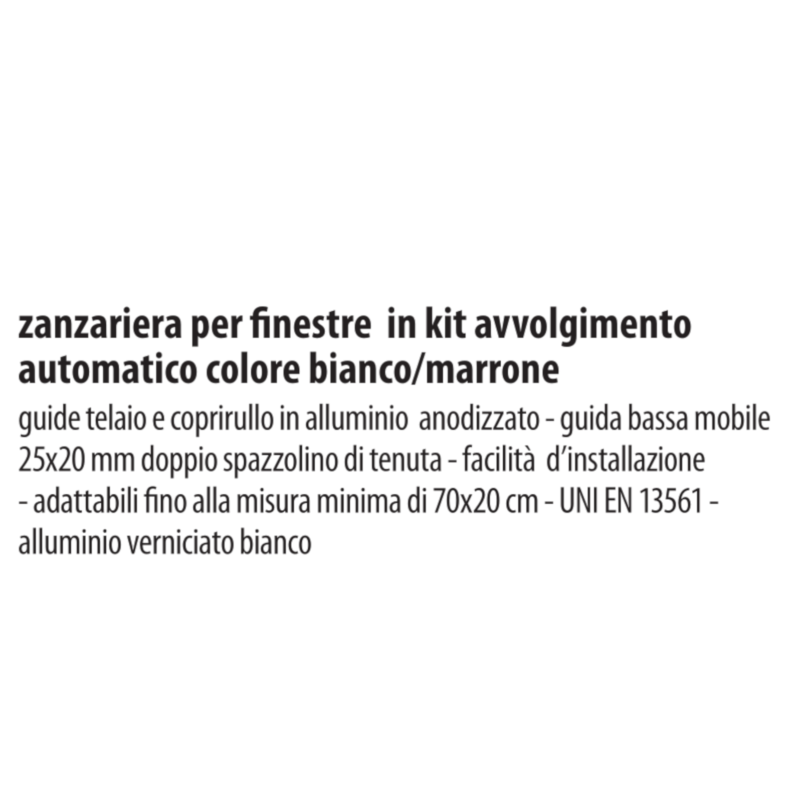 Zanzariera Per Finestra a Serranda Automatico in Alluminio Bianco Marrone VBS