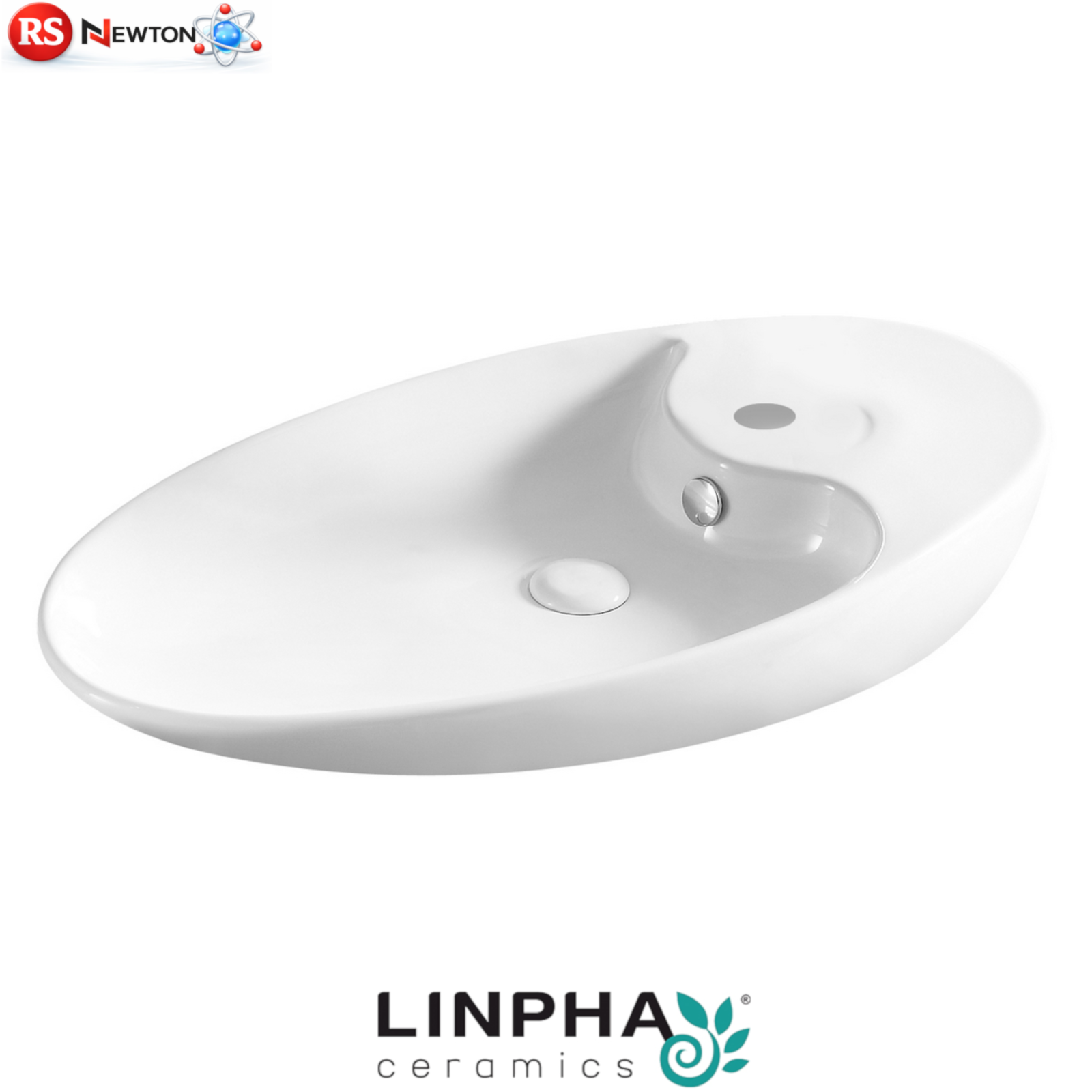 Lavabo da Appoggio 73,5x39cm LINPHA in Ceramica Bagno Moderno Elegante Blanc D.X
