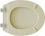 Sedile WC Universale BEMIS CeM in Legno Cerniere Regolabili Bianco Champagne D.X