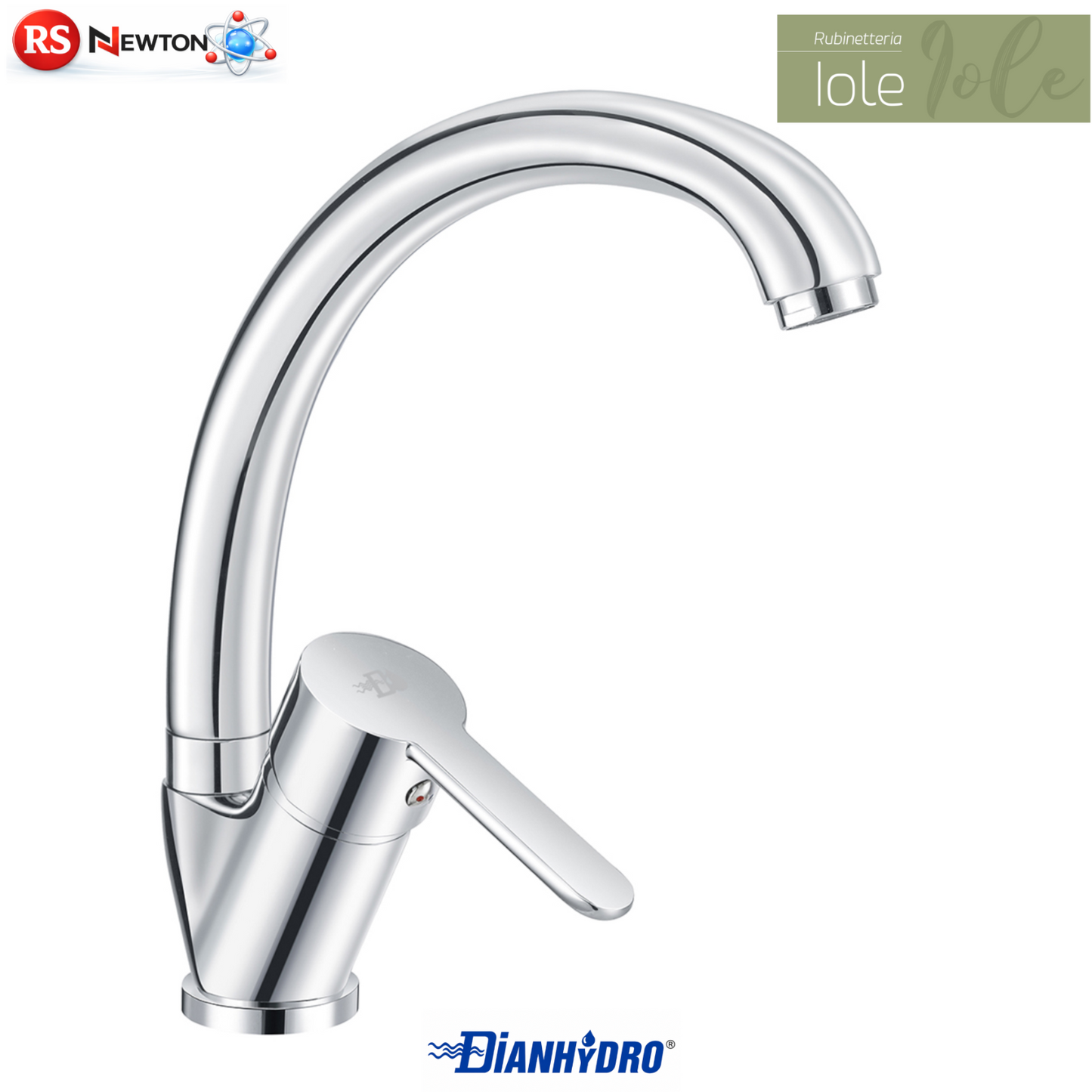 Rubinetto Cucina Lavello Canna Alta Miscelatore Monocomando IOLE Modero D.X