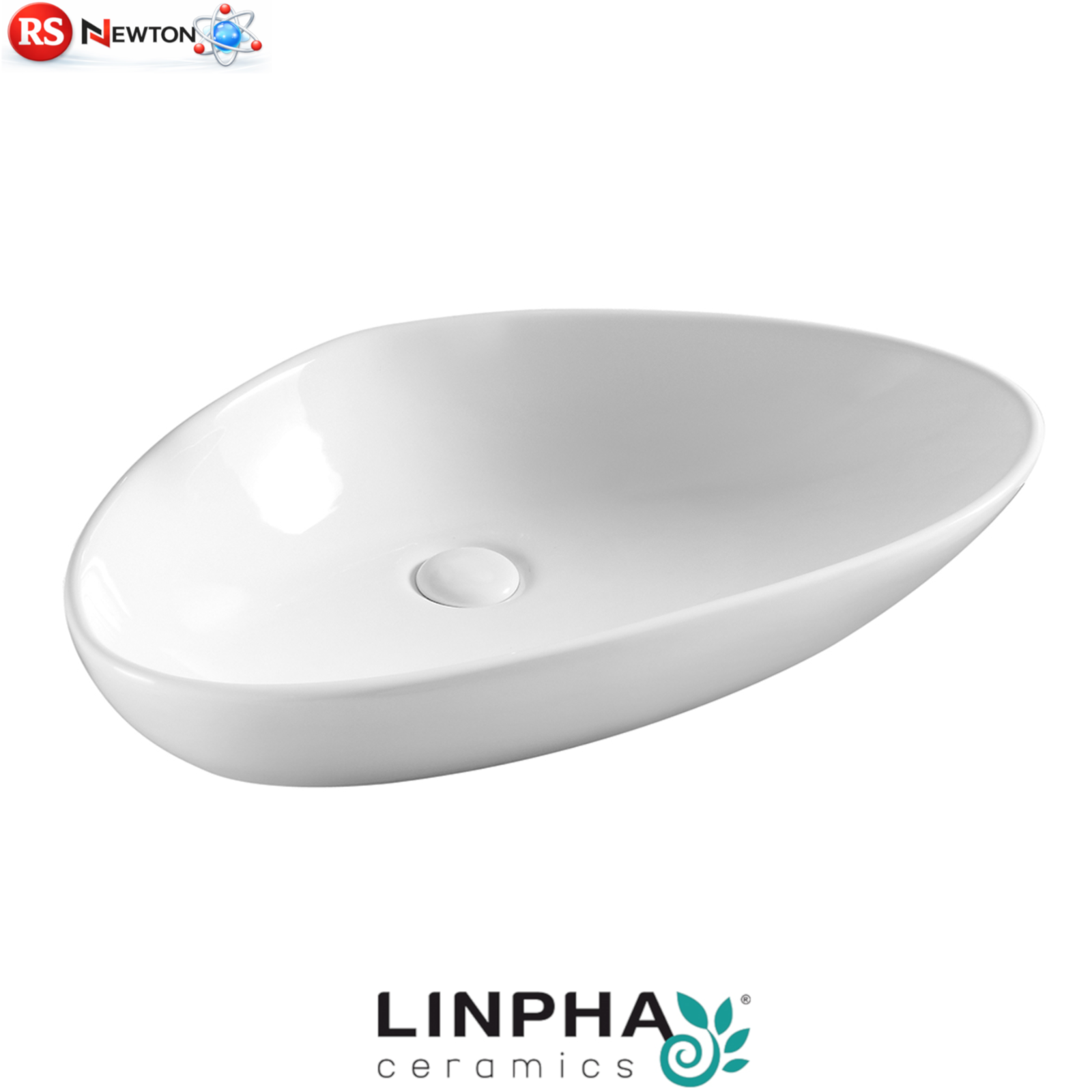 Lavabo Appoggio 58x38,5 cm Linpha LA35 Ceramica Bianca Design Moderno Bagno D.X