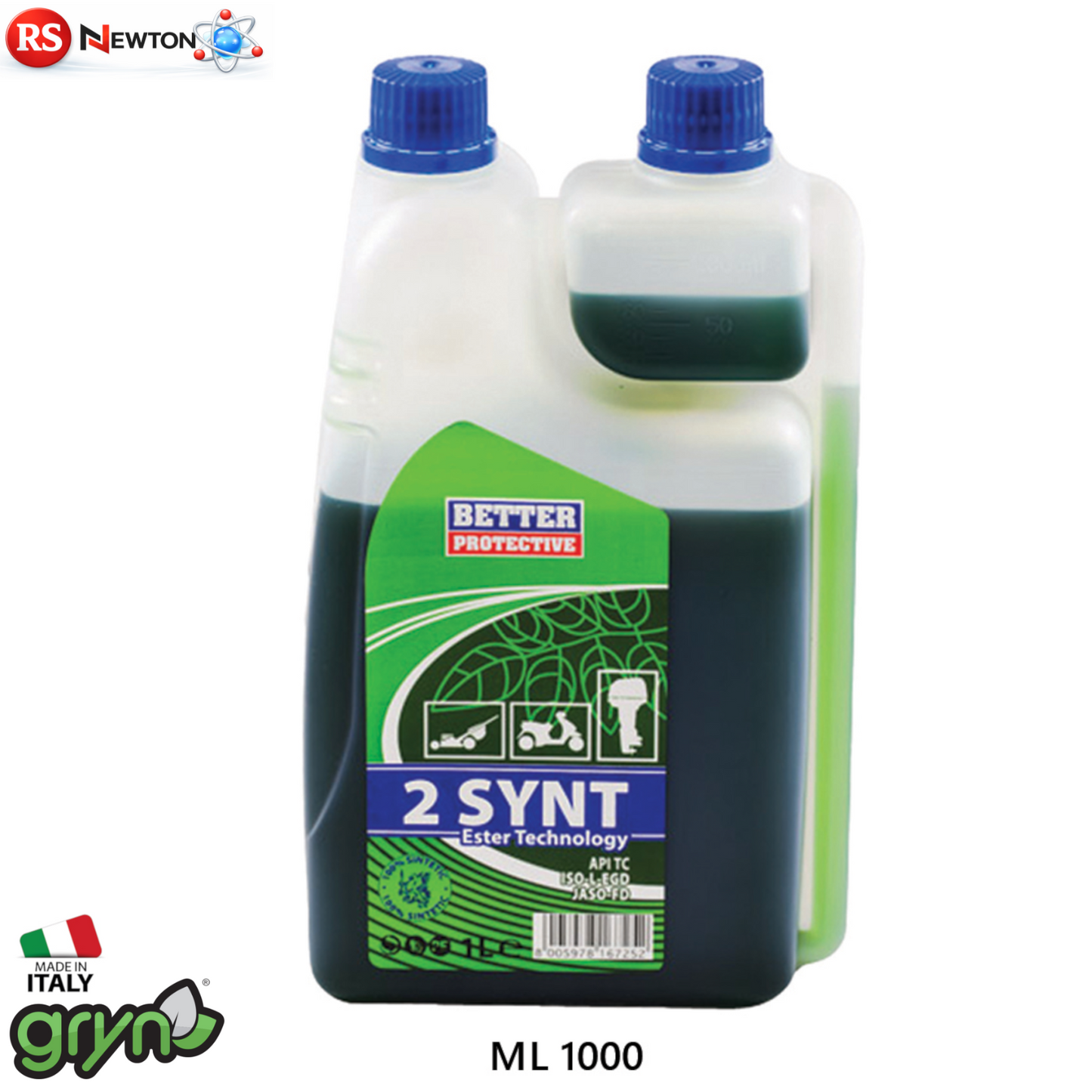 Olio Motore Miscela 2 T Sintetico SYNT Motori Giardinaggio 1000ml Dosatore D.X