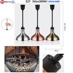Lampada Riscaldante Cucina E27 Cavo Spirale Regolabile Bronzo Argento Rame V.L