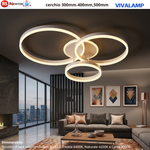 Lampadario LED Moderno 120W Dimmerabile Plafoniera Soffitto 3 Cerchi Bianco V.L