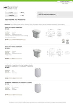 Sanitari Filo Muro LINPHA Ambrosia Rimless Vaso WC Bagno Bidet Copri Water D.X