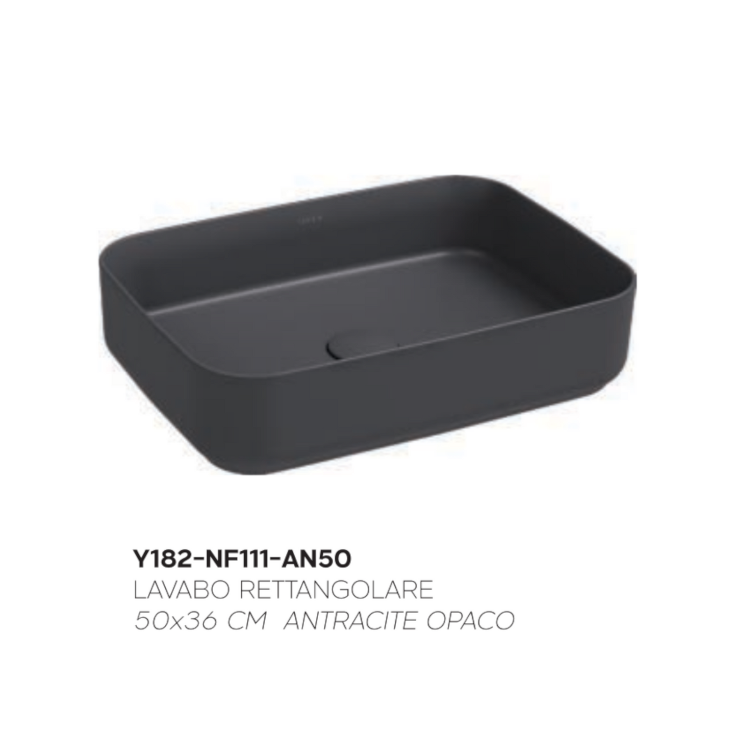 Lavabo Bagno Da Appoggio Rettangolare NYMO Ceramica Moderno Ultra Sottile D.X