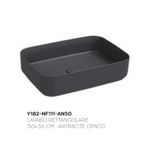Lavabo Bagno Da Appoggio Rettangolare NYMO Ceramica Moderno Ultra Sottile D.X