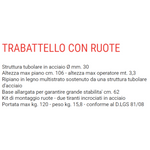 Trabattello con Ruote in Acciaio H 142-3,3 m Mini Ponteggio Pieghevole 120kg VBS
